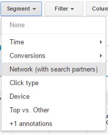 How to segment your Google AdWords date to show Search Partners