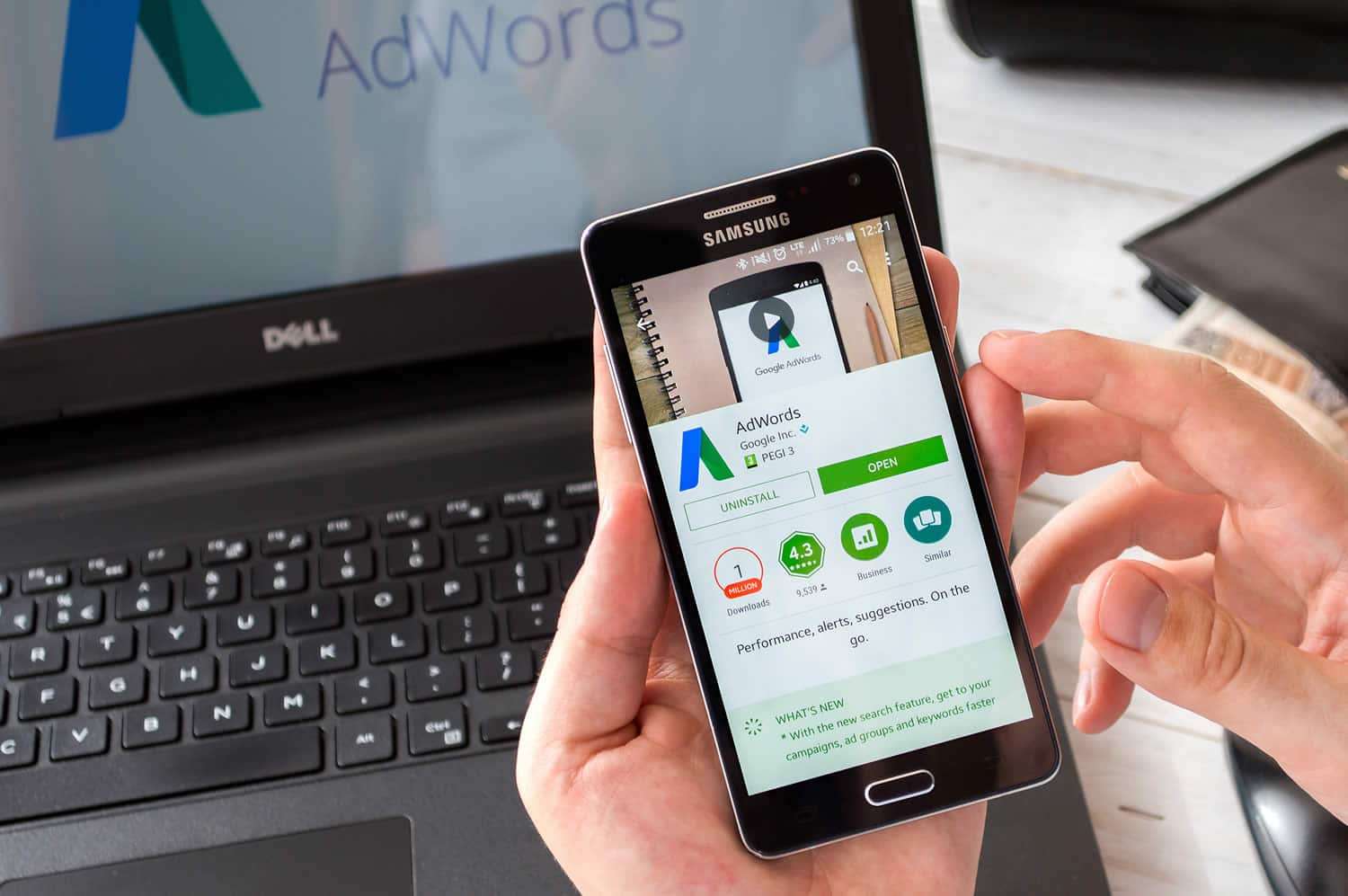 Google AdWords on a mobile phone